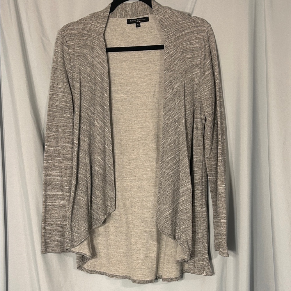 Green Envelope Heathered Gray Lightweight Cardigan